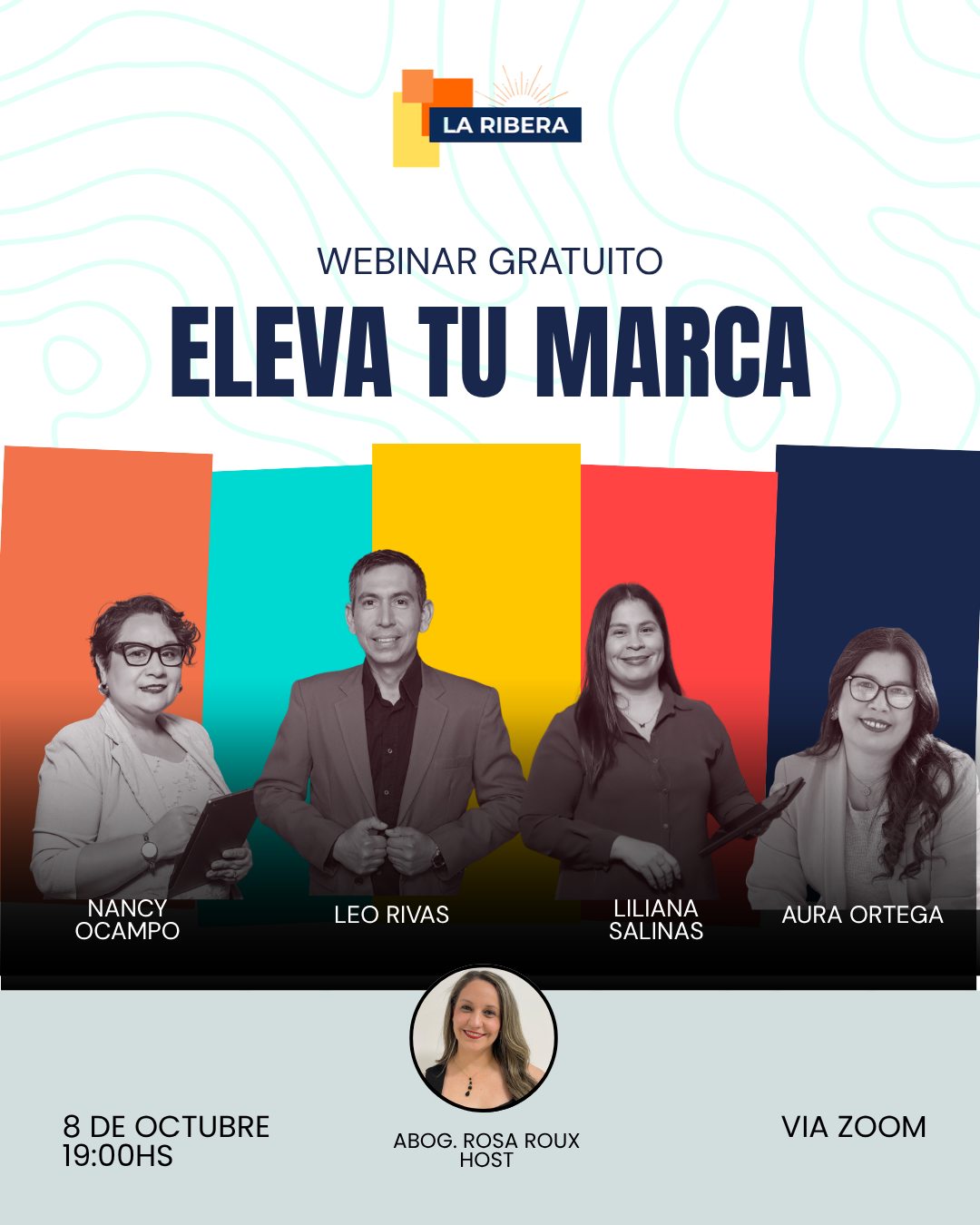 Flyer general del webinar Eleva Tu Marca
